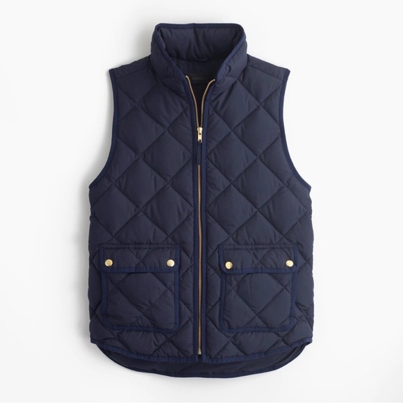 J. Crew Jackets & Blazers - J.Crew Navy Quilted Vest in Navy with Gold Accents